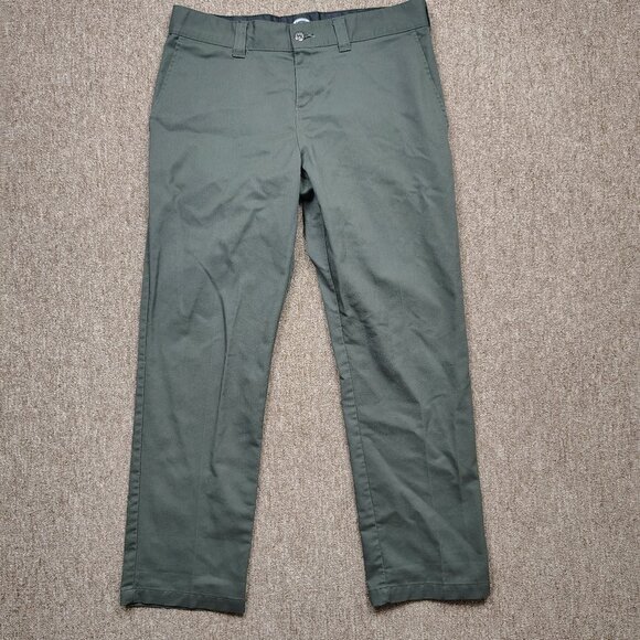 DICKIES Skateboarding Pants Men 34x30 Green Slim Straight Leg Twill Flex Stretch - Picture 1 of 9